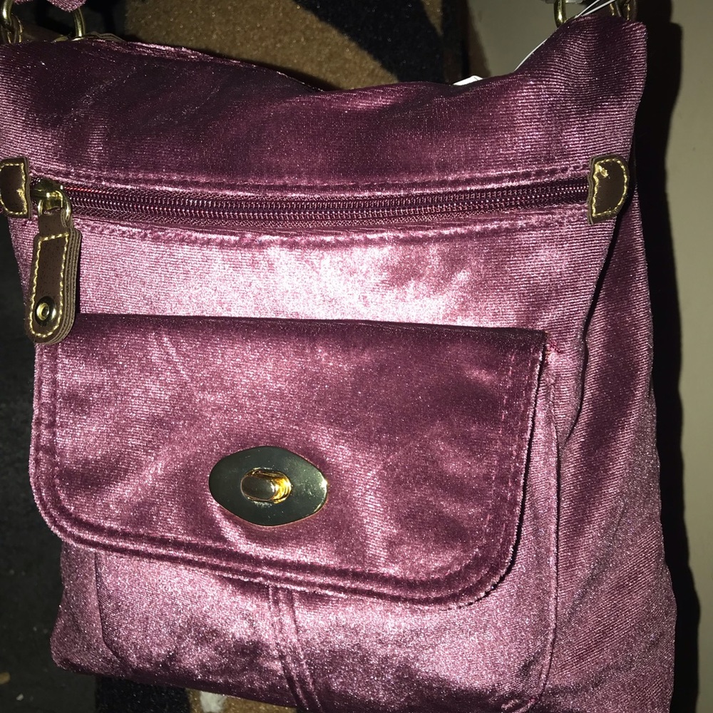 Ladies Soft Velvety Purple Purse